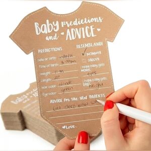 Baby Shower Onesie Shape Prediction & Advice Cards (40-Count)